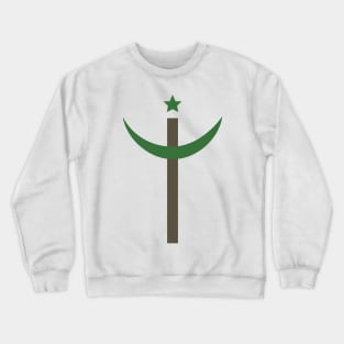 Combination of Crescent with Cross religious symbols in flat design icon Crewneck Sweatshirt